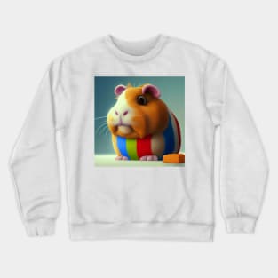 Funny  Guinea Pig in a Striped Sweater Crewneck Sweatshirt